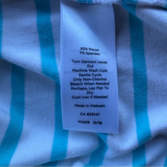 Talbots Light Blue Striped Short Sleeve Top - Picture 7 of 8
